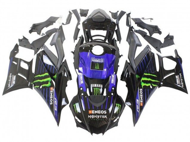 2019-2021 Blue Glossy Black Green ENEOS Monster Yamaha YZF R3/R25 Motorcycle Fairings Canada