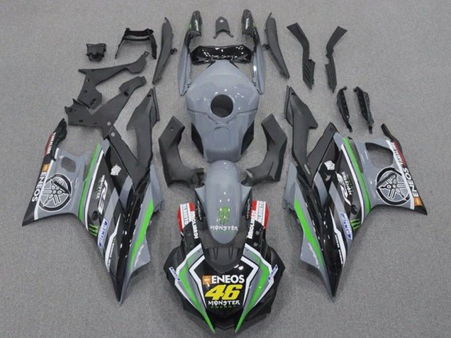 2019-2021 Grey Black Green Black ENEOS Monster 46 Yamaha YZF R3/R25 Motorcycle Fairings Canada