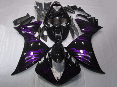 2009-2011 Glossy Black Purple Flame Yamaha YZF 1000 R1 Motorcycle Fairings Canada