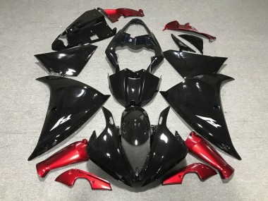 2009-2011 Glossy Black Red Yamaha YZF 1000 R1 Motorcycle Fairings Canada