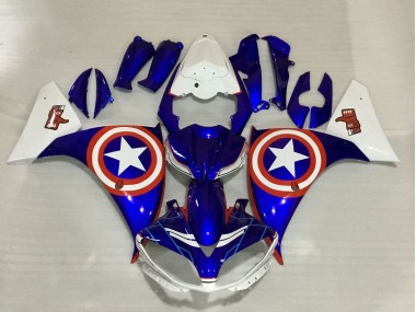 2009-2011 Blue White Red Star Captain America Yamaha YZF 1000 R1 Motorcycle Fairings Canada
