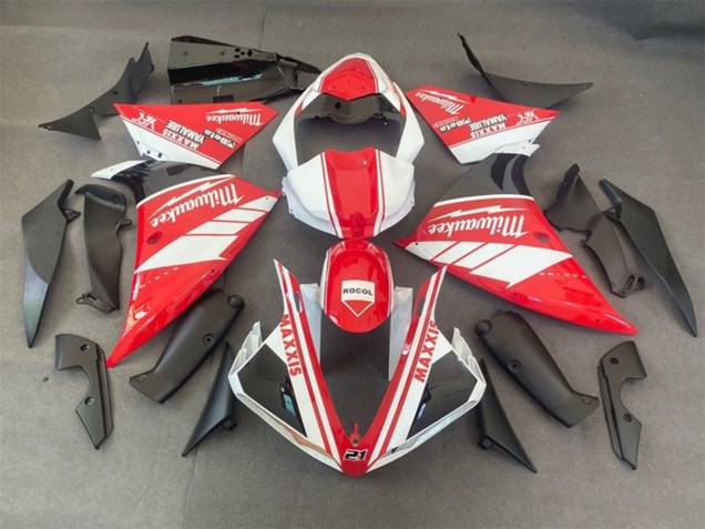 2012-2014 White Red Milwaukee Rocol Maxxis Yamaha YZF 1000 R1 Motorcycle Fairings Canada