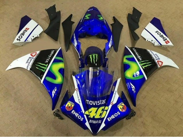 2012-2014 Blue White Black Green MoviStar Monster ENEOS Yamaha YZF 1000 R1 Motorcycle Fairings Canada