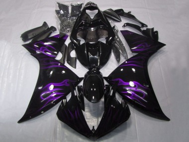 2012-2014 Glossy Black Purple Flame Yamaha YZF 1000 R1 Motorcycle Fairings Canada