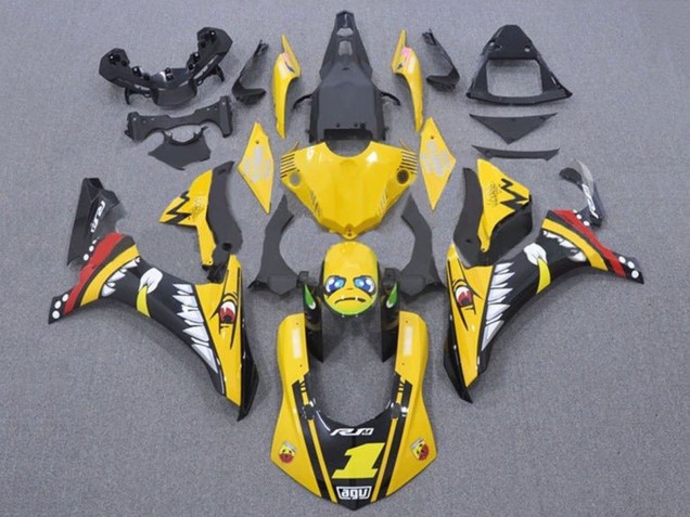 2015-2019 Yellow Red Shark Yamaha YZF 1000 R1 Motorcycle Fairings Canada