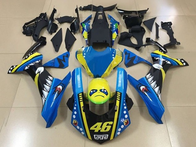 2015-2019 Blue Yellow Black Shark 46 Yamaha YZF 1000 R1 Motorcycle Fairings Canada