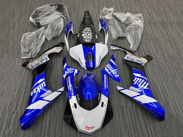 2015-2019 White Blue Black Milwaukee Yamaha YZF 1000 R1 Motorcycle Fairings Canada