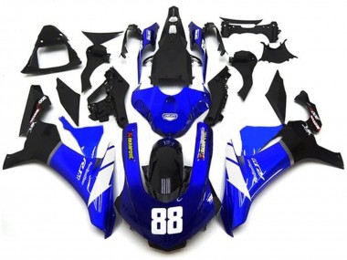 2015-2019 Blue White Glossy Black Akropovic Yamaha YZF 1000 R1 Motorcycle Fairings Canada