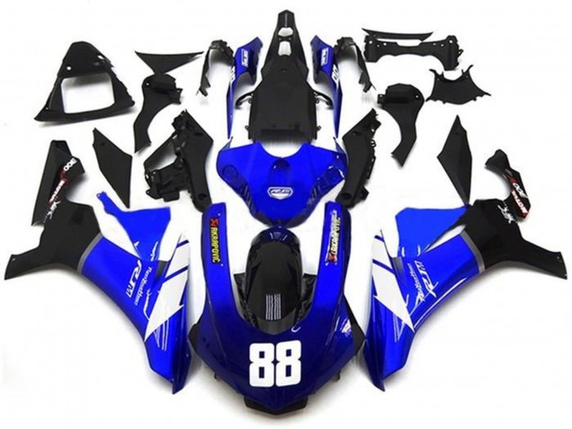 2015-2019 Blue White Glossy Black Akropovic Yamaha YZF 1000 R1 Motorcycle Fairings Canada
