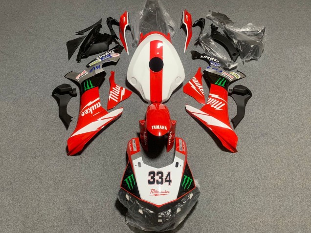 2015-2019 White Red Black Green Monster Milwaukee 334 Yamaha YZF 1000 R1 Motorcycle Fairings Canada