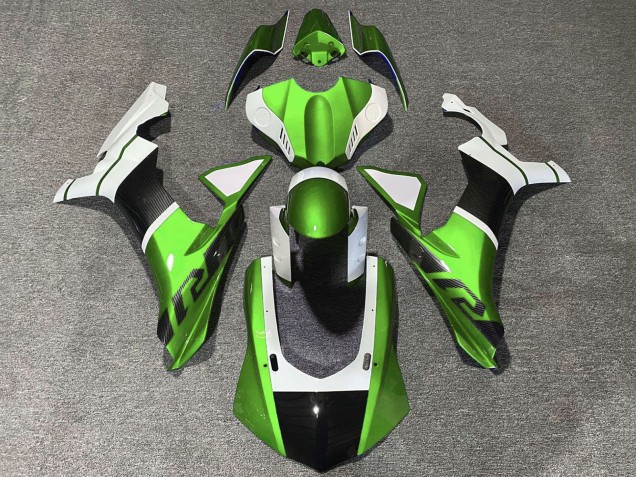 2015-2019 White Green Faux Carbon Fiber Yamaha YZF 1000 R1 Motorcycle Fairings Canada