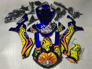 2015-2019 Blue Yellow Orange Tribal Sun Yamaha YZF 1000 R1 Motorcycle Fairings Canada