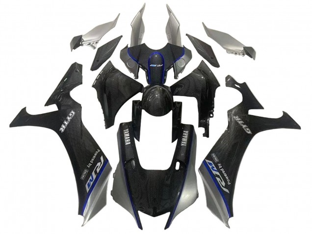 2020-2025 Faux Carbon Fiber Silver Blue Yamaha YZF 1000 R1 Motorcycle Fairings Canada