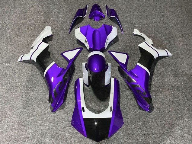 2020-2025 Purple White Faux Carbon Fiber Yamaha YZF 1000 R1 Motorcycle Fairings Canada