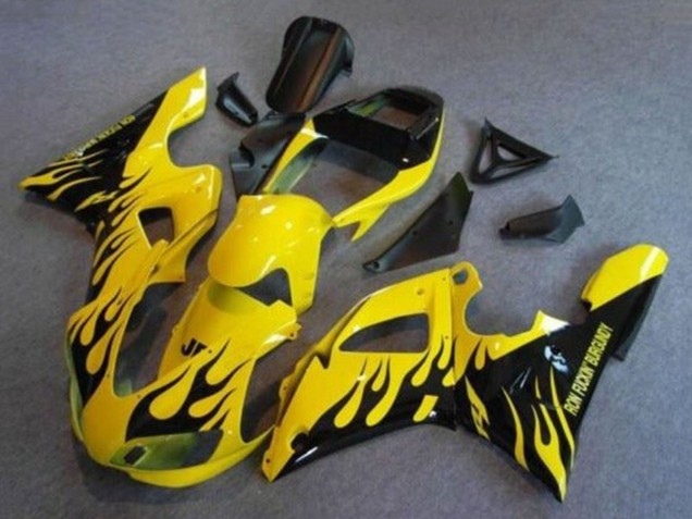 1998-1999 Yellow Black Flame Yamaha YZF 1000 R1 Motorcycle Fairings Canada