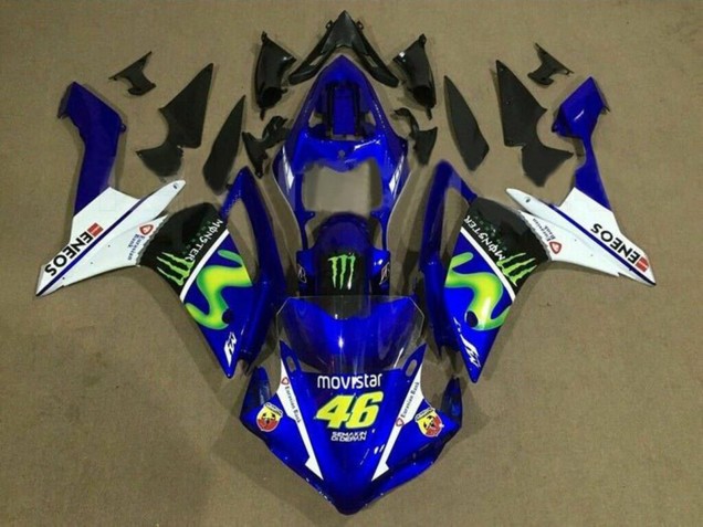2007-2008 Blue White Black Green MoviStar Monster ENEOS Yamaha YZF 1000 R1 Motorcycle Fairings Canada