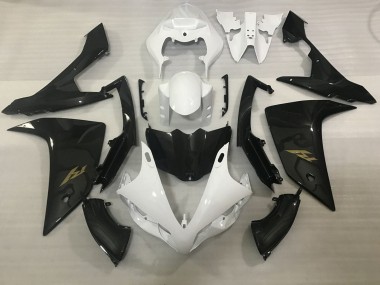 2007-2008 White Faux Carbon Fiber Gold Decal Yamaha YZF 1000 R1 Motorcycle Fairings Canada
