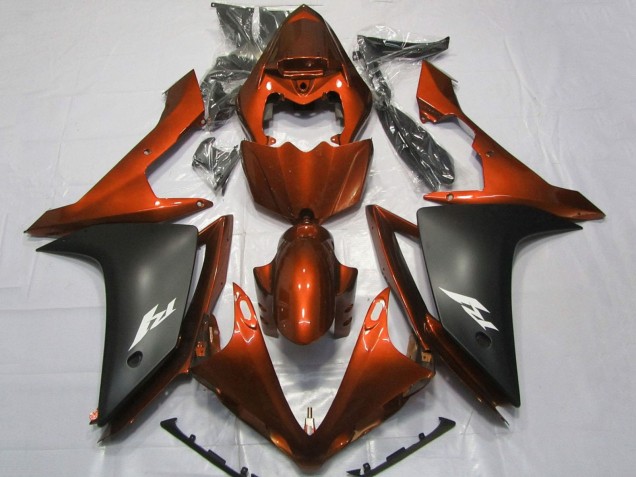 2007-2008 Orange Matte Black Yamaha YZF 1000 R1 Motorcycle Fairings Canada