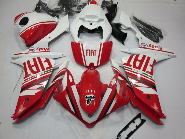 2007-2008 White Red Fiat Yamaha YZF 1000 R1 Motorcycle Fairings Canada