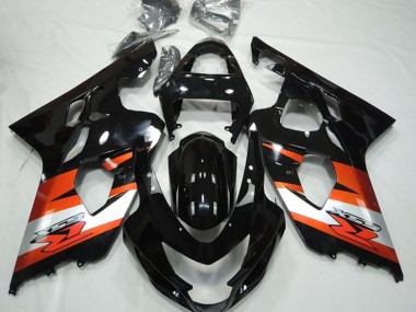 2004-2005 Glossy Black Orange White with Decal Suzuki GSXR 600 / GSXR 750 Motorcycle Fairings Canada