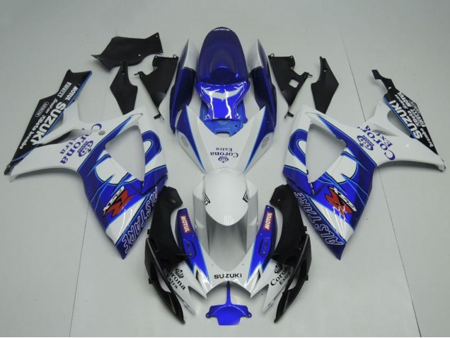 2006-2007 White Blue Black Corona Extra Motul Suzuki GSXR 600 / GSXR 750 Motorcycle Fairings Canada