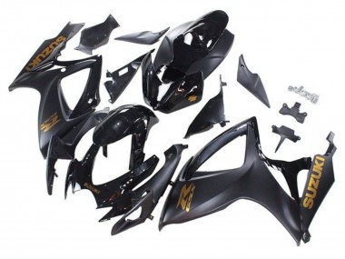 2006-2007 Matte Black Glossy Black Gold Suzuki GSXR 600 / GSXR 750 Motorcycle Fairings Canada
