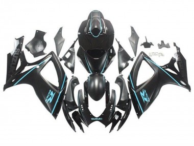 2006-2007 Matte Black Turquoise Blue Suzuki GSXR 600 / GSXR 750 Motorcycle Fairings Canada