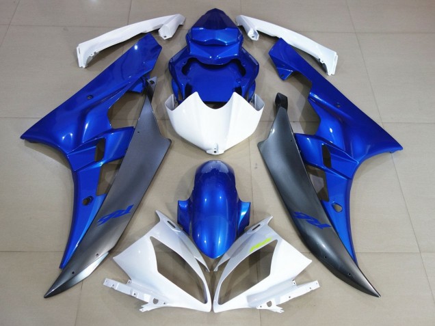 2006-2007 White Blue Matte Black Yamaha YZF R6 Motorcycle Fairings Canada