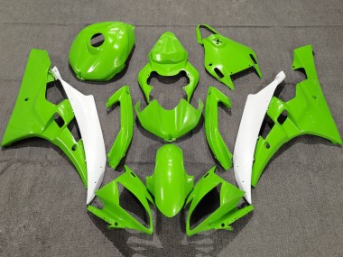 2006-2007 Green White Yamaha YZF R6 Motorcycle Fairings Canada