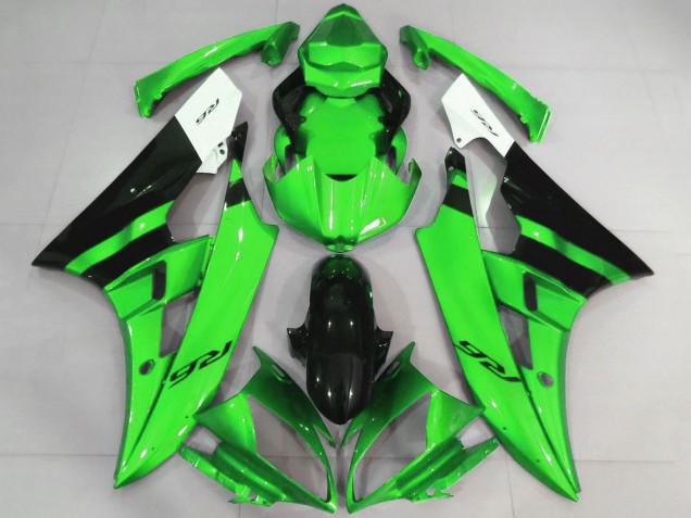 2006-2007 White Green Glossy Black Yamaha YZF R6 Motorcycle Fairings Canada