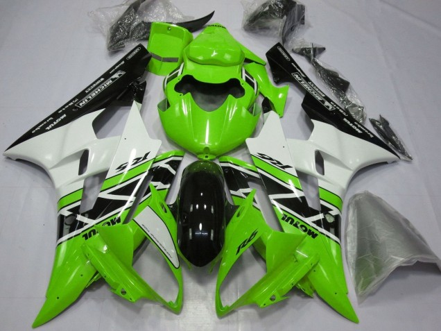2006-2007 Green White Glossy Black Yamaha YZF R6 Motorcycle Fairings Canada
