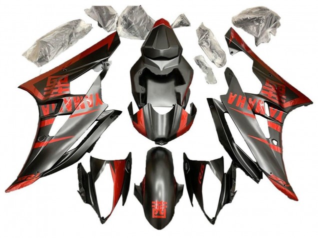 2006-2007 Red Matte Black Yamaha YZF R6 Motorcycle Fairing Canada