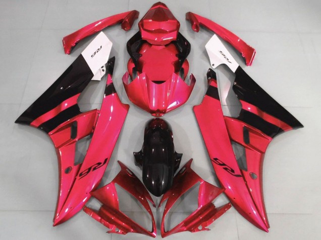 2006-2007 White Red Glossy Black Yamaha YZF R6 Motorcycle Fairings Canada