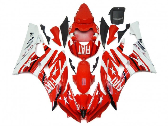 2006-2007 White Red Fiat Star Michelin Motul Yamaha YZF R6 Motorcycle Fairings Canada