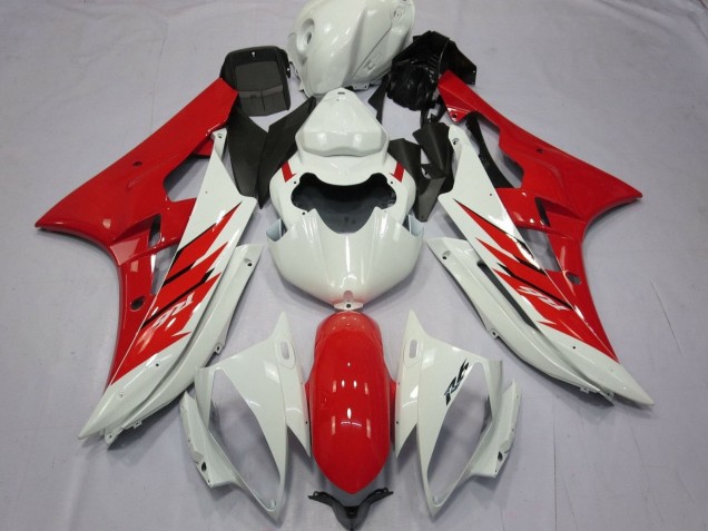 2006-2007 White Red Yamaha YZF R6 Motorcycle Fairing Canada