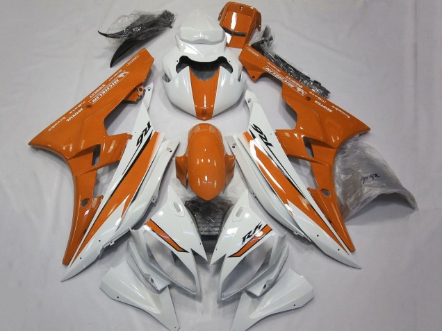 2006-2007 White Orange Yamaha YZF R6 Motorcycle Fairings Canada
