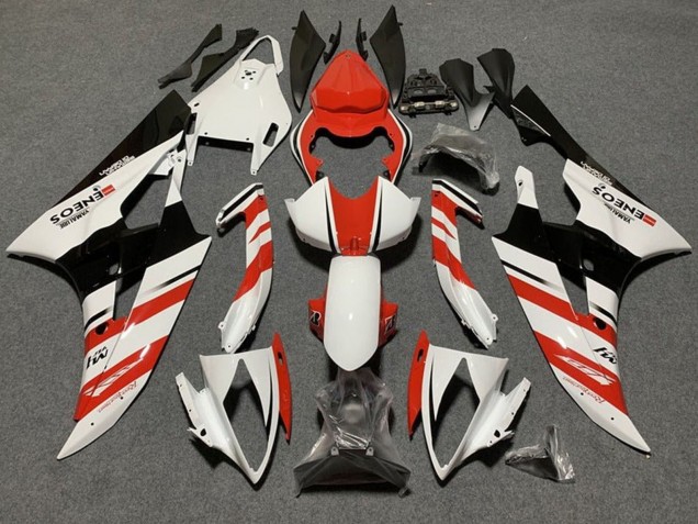 2006-2007 White Orange Glossy Black Stripe Yamaha YZF R6 Motorcycle Fairings Canada