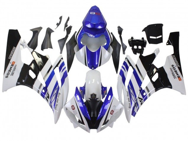 2006-2007 White Blue Black ENEOS Yamalube Yamaha YZF R6 Motorcycle Fairings Canada