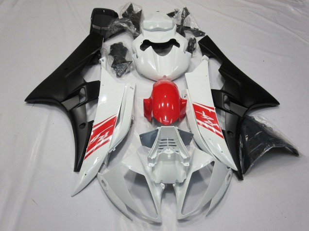 2006-2007 White Red Matte Black Yamaha YZF R6 Motorcycle Fairings Canada