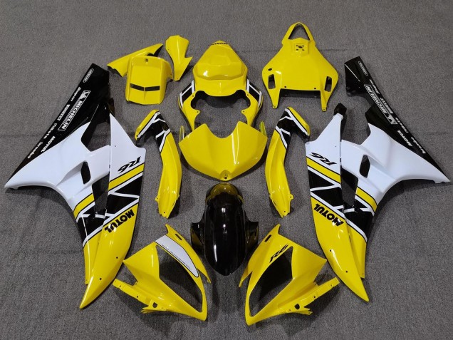 2006-2007 Yellow White Glossy Black Motul Michelin Yamaha YZF R6 Motorcycle Fairings Canada
