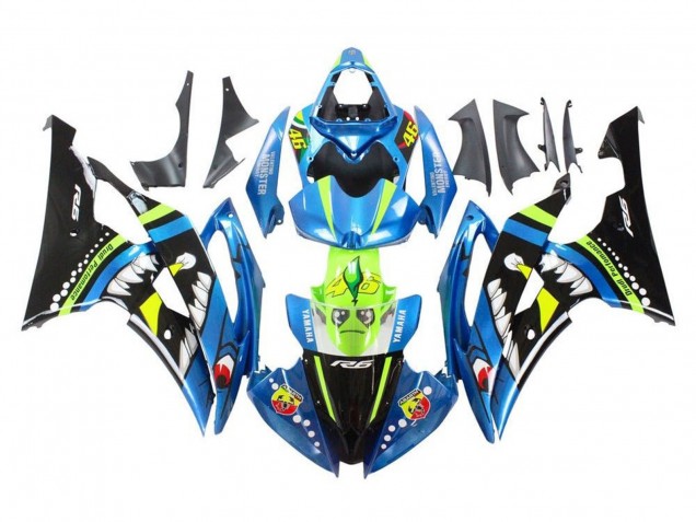 2008-2016 Blue Green Glossy Black Shark Yamaha YZF R6 Motorcycle Fairings Canada
