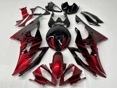 2008-2016 Red Glossy Black Fade Yamaha YZF R6 Motorcycle Fairings Canada