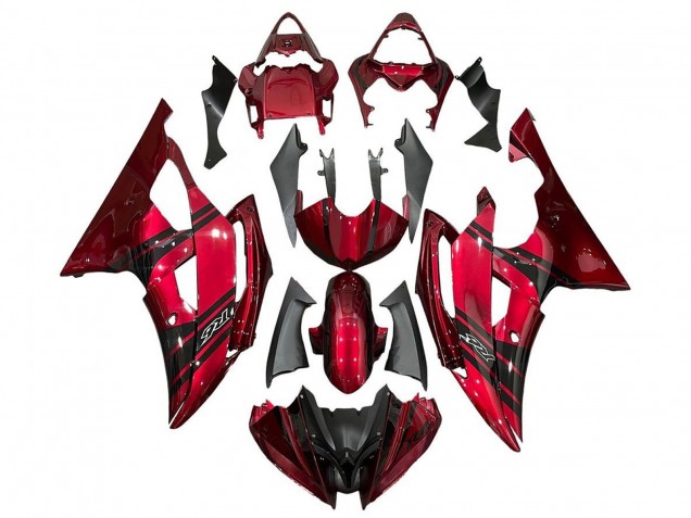 2008-2016 Red Black Stripe Yamaha YZF R6 Motorcycle Fairings Canada