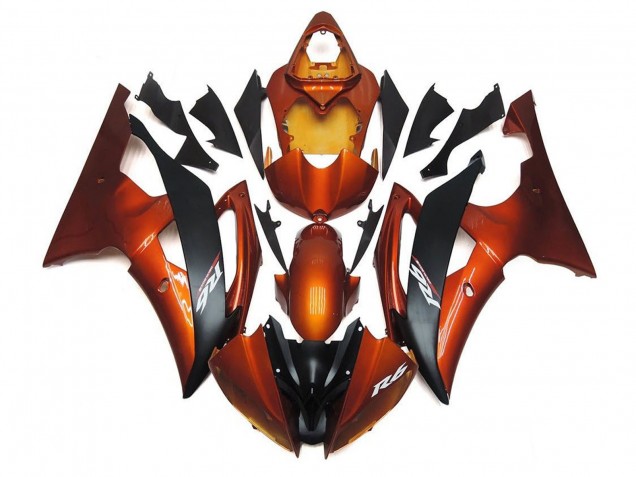 2008-2016 Orange Matte Black Yamaha YZF R6 Motorcycle Fairings Canada