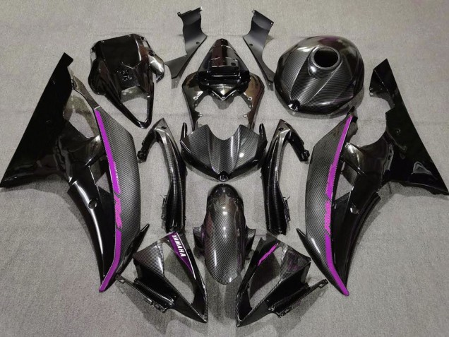 2008-2016 Black Carbon Fiber Style Purple Yamaha YZF R6 Motorcycle Fairings Canada