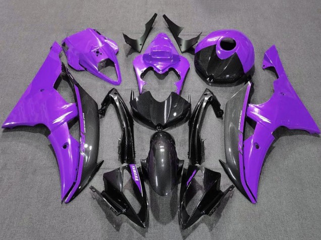 2008-2016 Purple Black Carbon Fiber Style Yamaha YZF R6 Motorcycle Fairings Canada