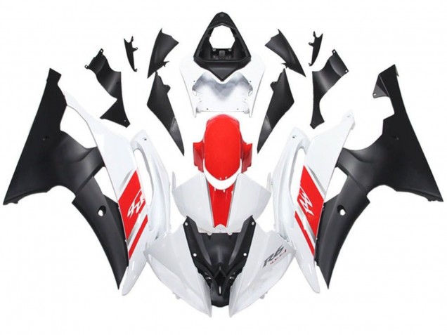2008-2016 White Red Matte Black Yamaha YZF R6 Motorcycle Fairing Canada