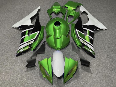 2008-2016 White Green Glossy Black Stripe Yamaha YZF R6 Motorcycle Fairings Canada