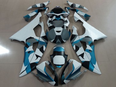 2008-2016 White Blue Grey Black Camouflage Yamaha YZF R6 Motorcycle Fairing Canada