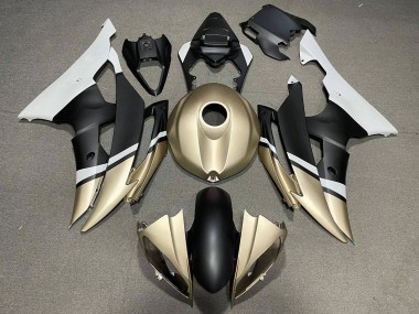 2008-2016 White Gold Matte Black Yamaha YZF R6 Motorcycle Fairings Canada